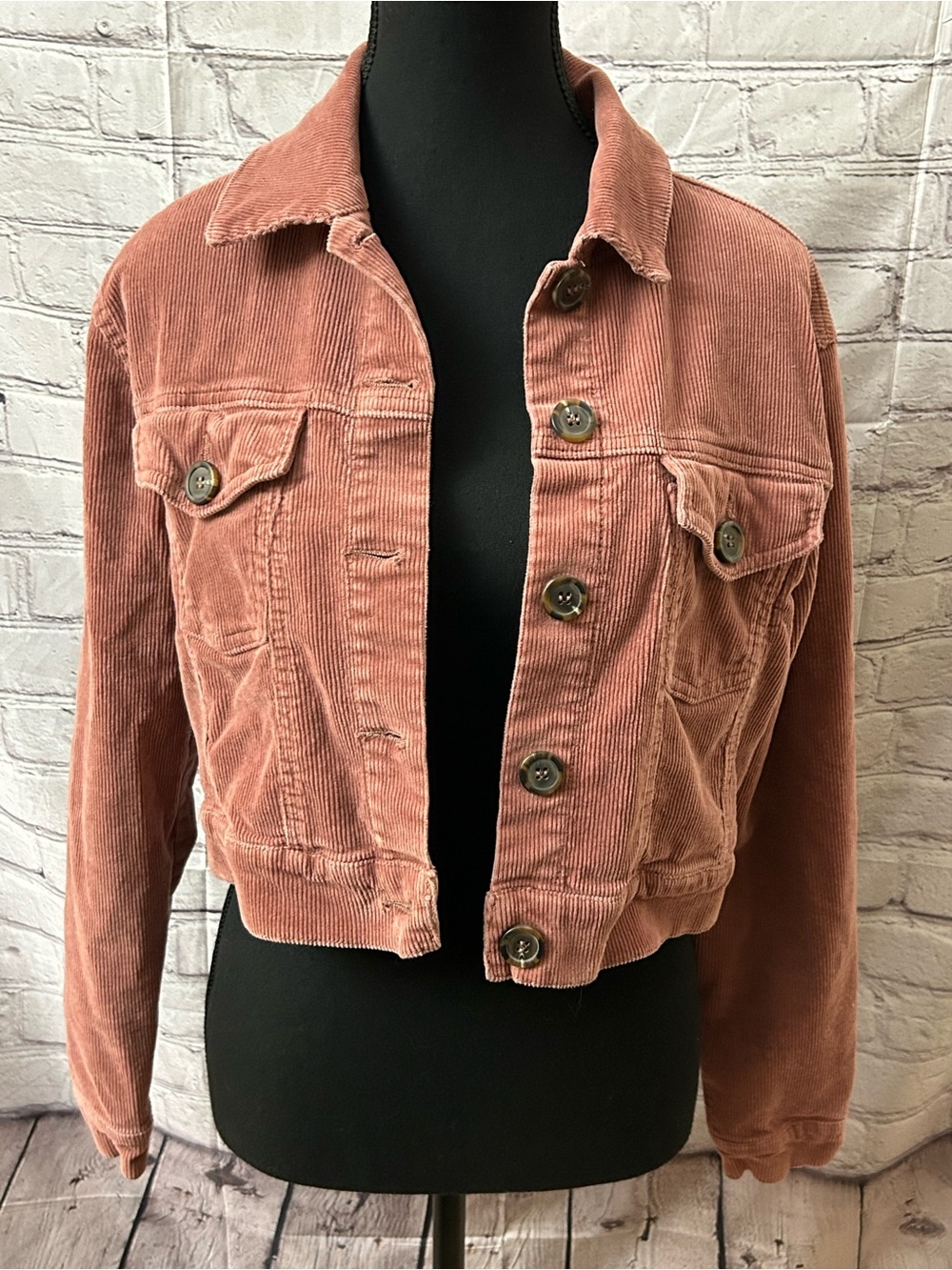 Love Tree Corduroy Cropped Jacket in Dusty Rose
